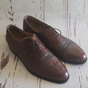 Johnston & Murphy 12 toe cap patent ant textured soft leather formal men…